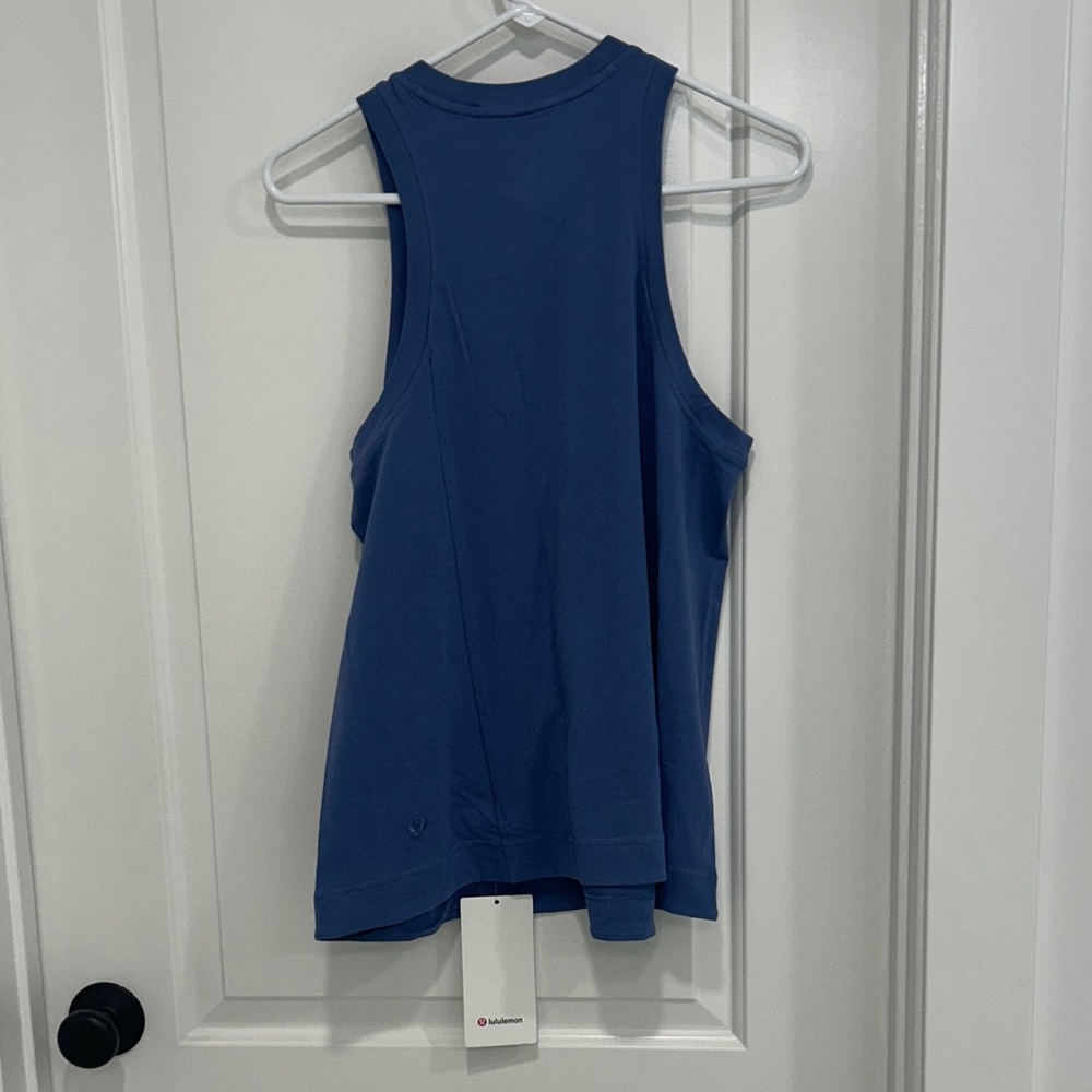 NWT Lululemon Athletica Long Cotton Crewneck Blue Tank Top - Picture 5 of 6
